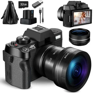 NBD Digital Camera 4K Ultra HD 48MP All-in-One Vlogging Camera with Wide Angle Lens