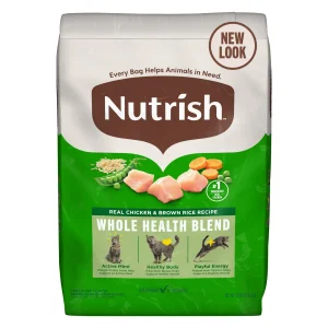 Nutrish Real Chicken & Brown Rice Recipe Dry Cat Food, 14 lb. Bag