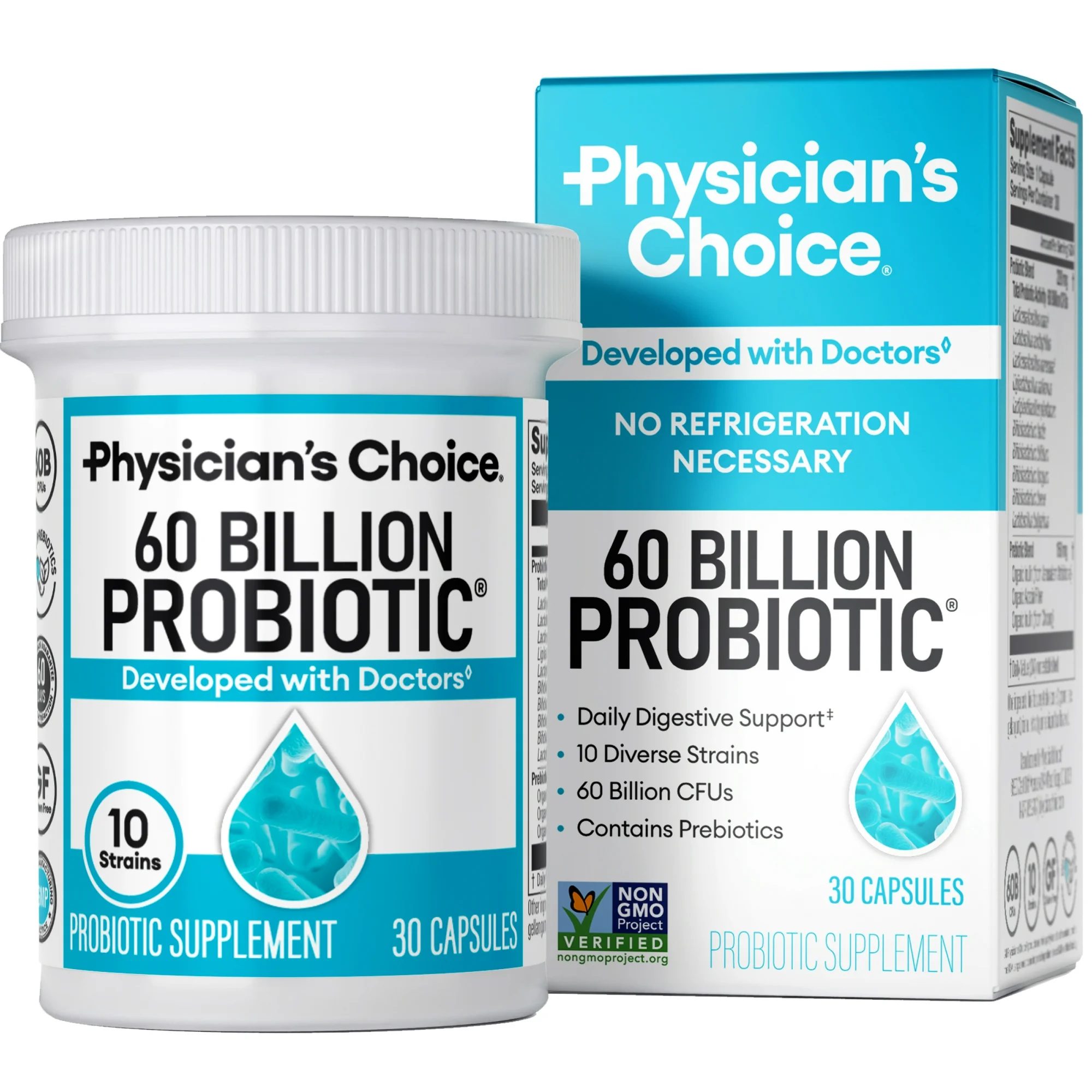 Physician’s Choice 60 Billion Probiotic for Women and Men, 30 Count, Digestive & Gut Health