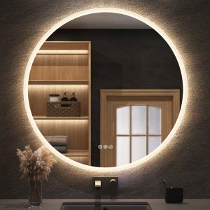 STARLEAD 32 inch Large Round LED Bathroom Mirror with lights